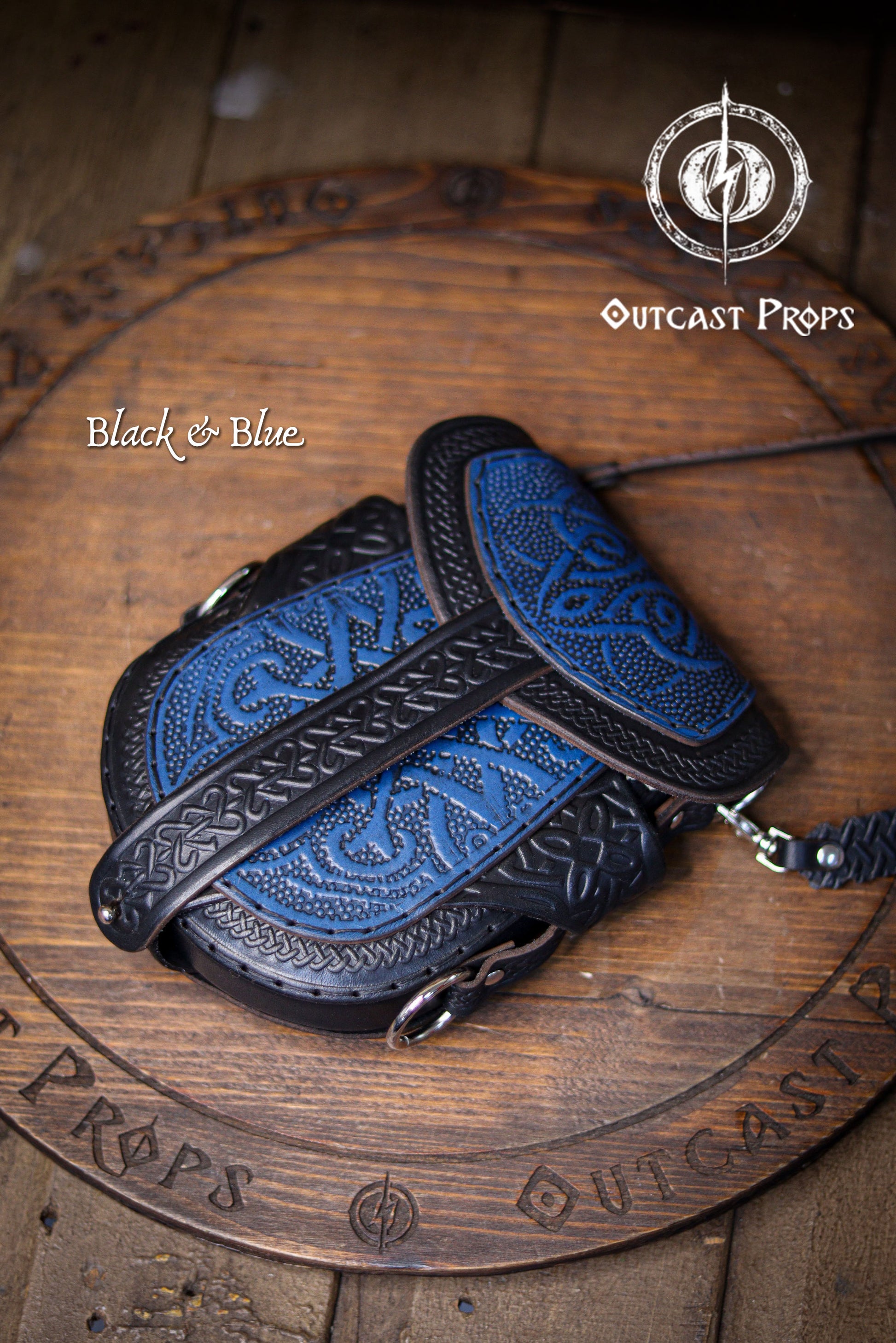 Celtic bag Leather Black and Blue 