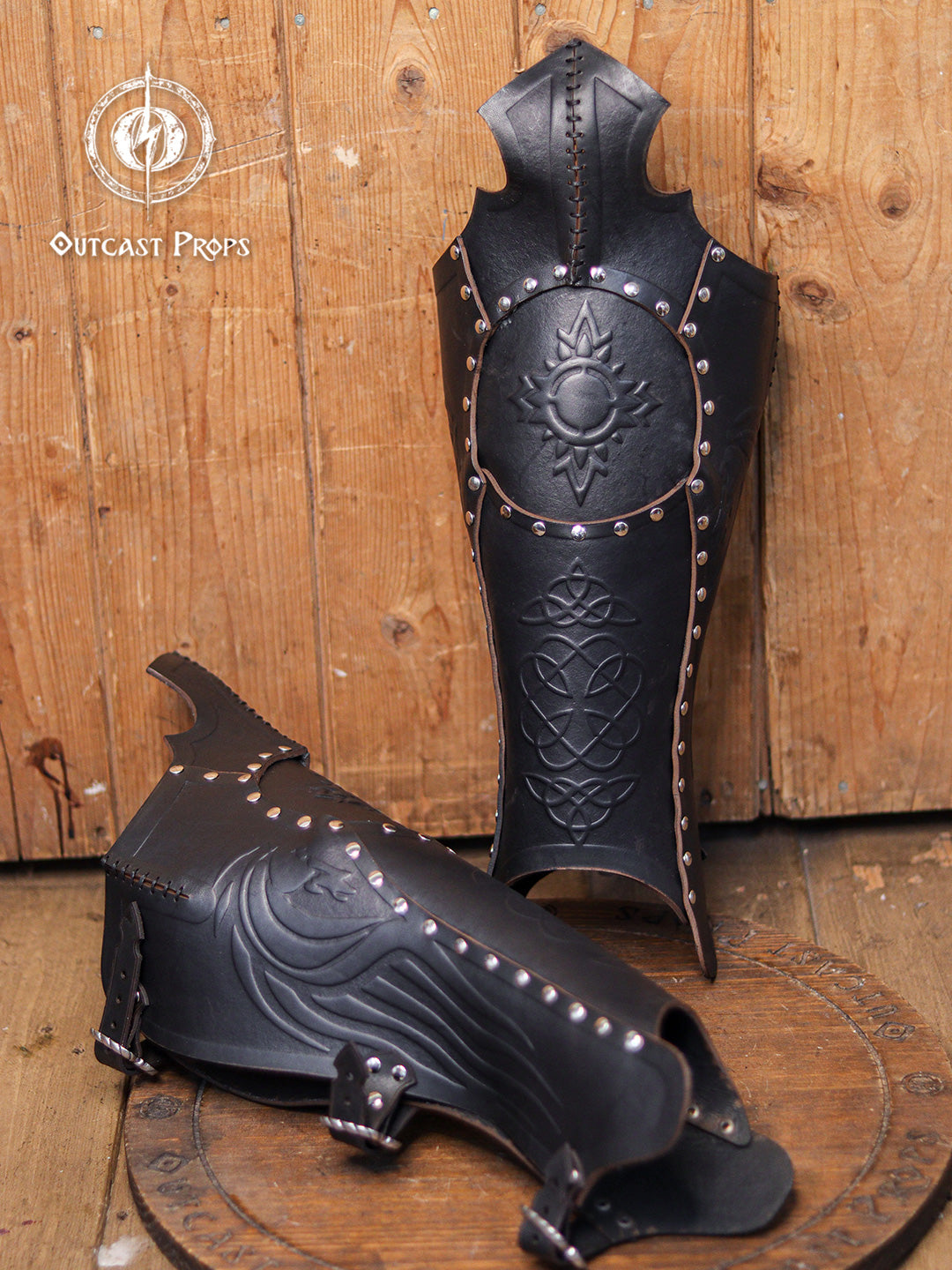 Celtic Leather Greaves