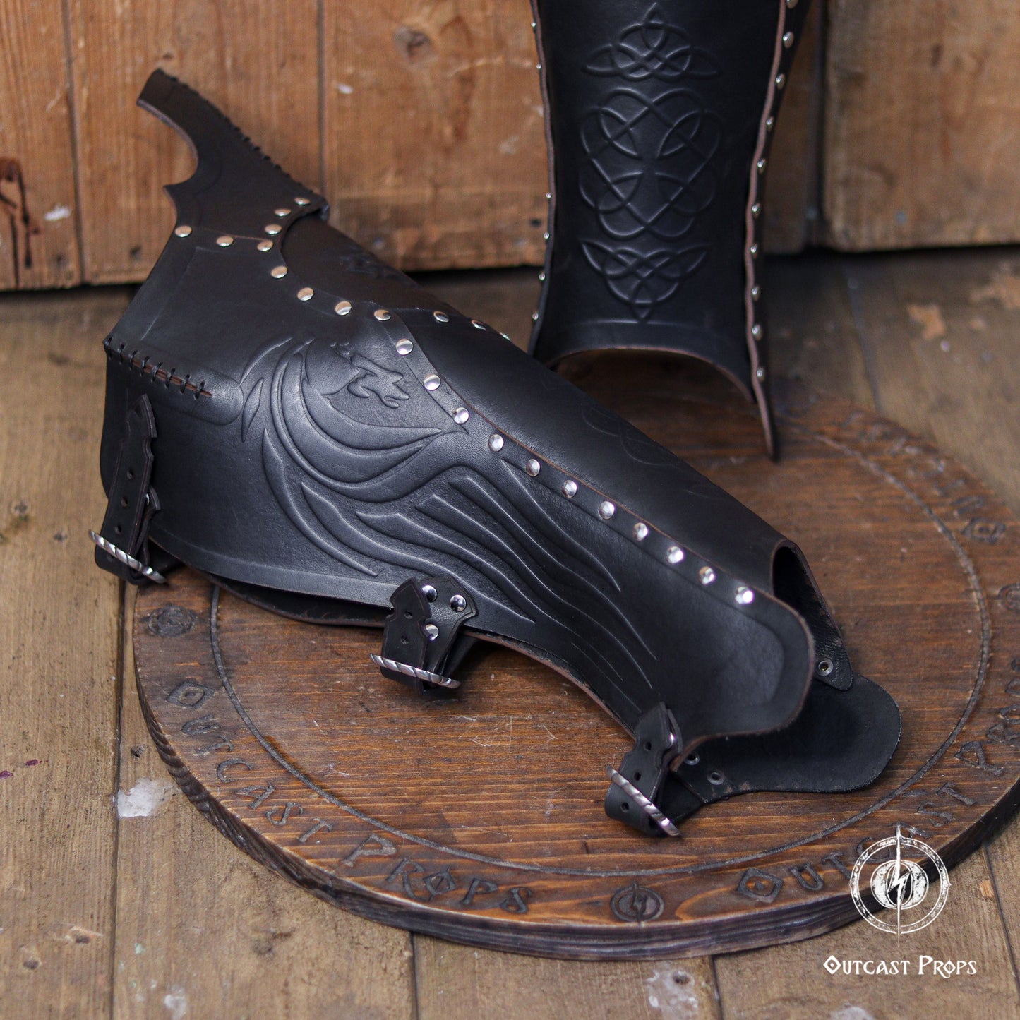 Celtic Leather Greaves