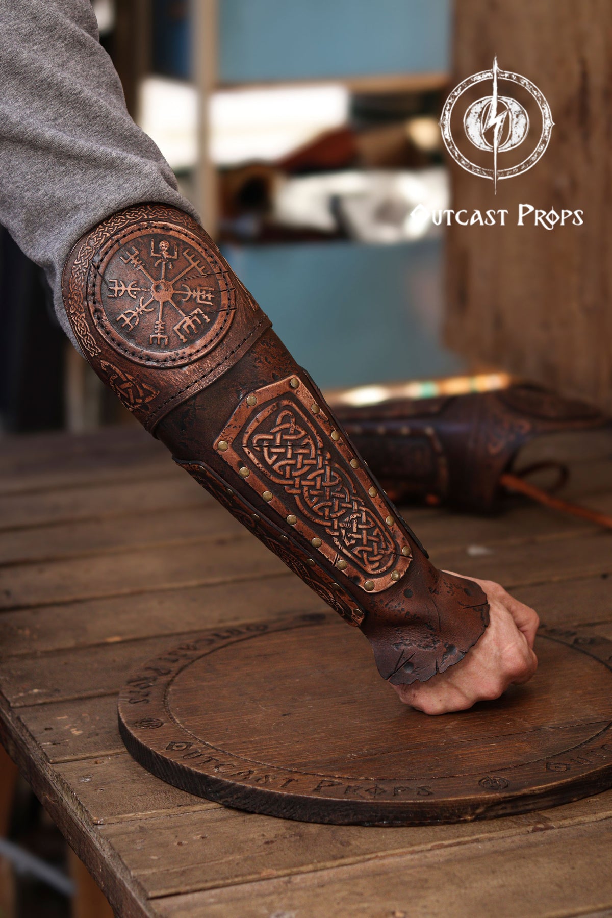 Viking Celtic Leather Sedrik Bracer