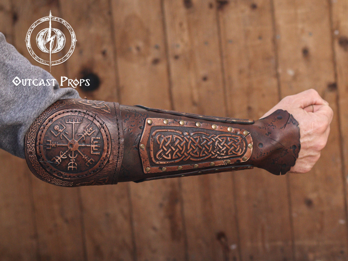 Viking Celtic Leather Sedrik Bracer