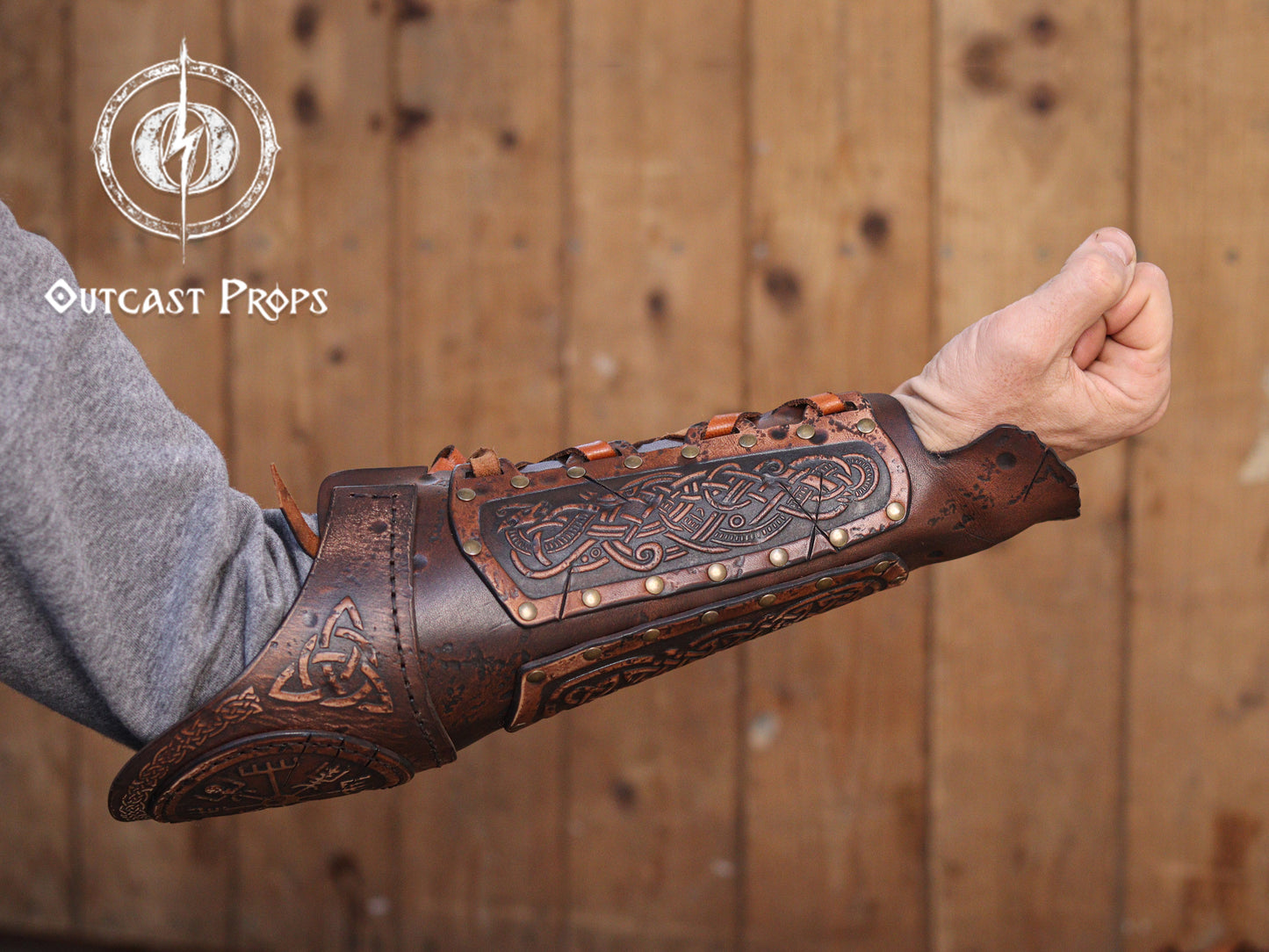 Viking Celtic Leather Sedrik Bracer