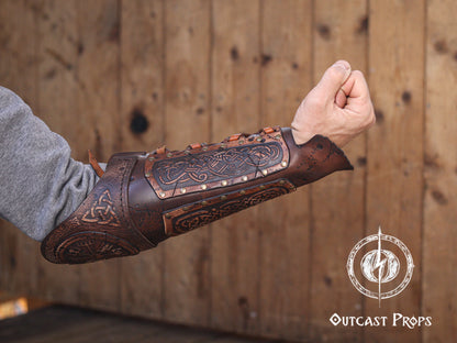 Viking Celtic Leather Sedrik Bracer