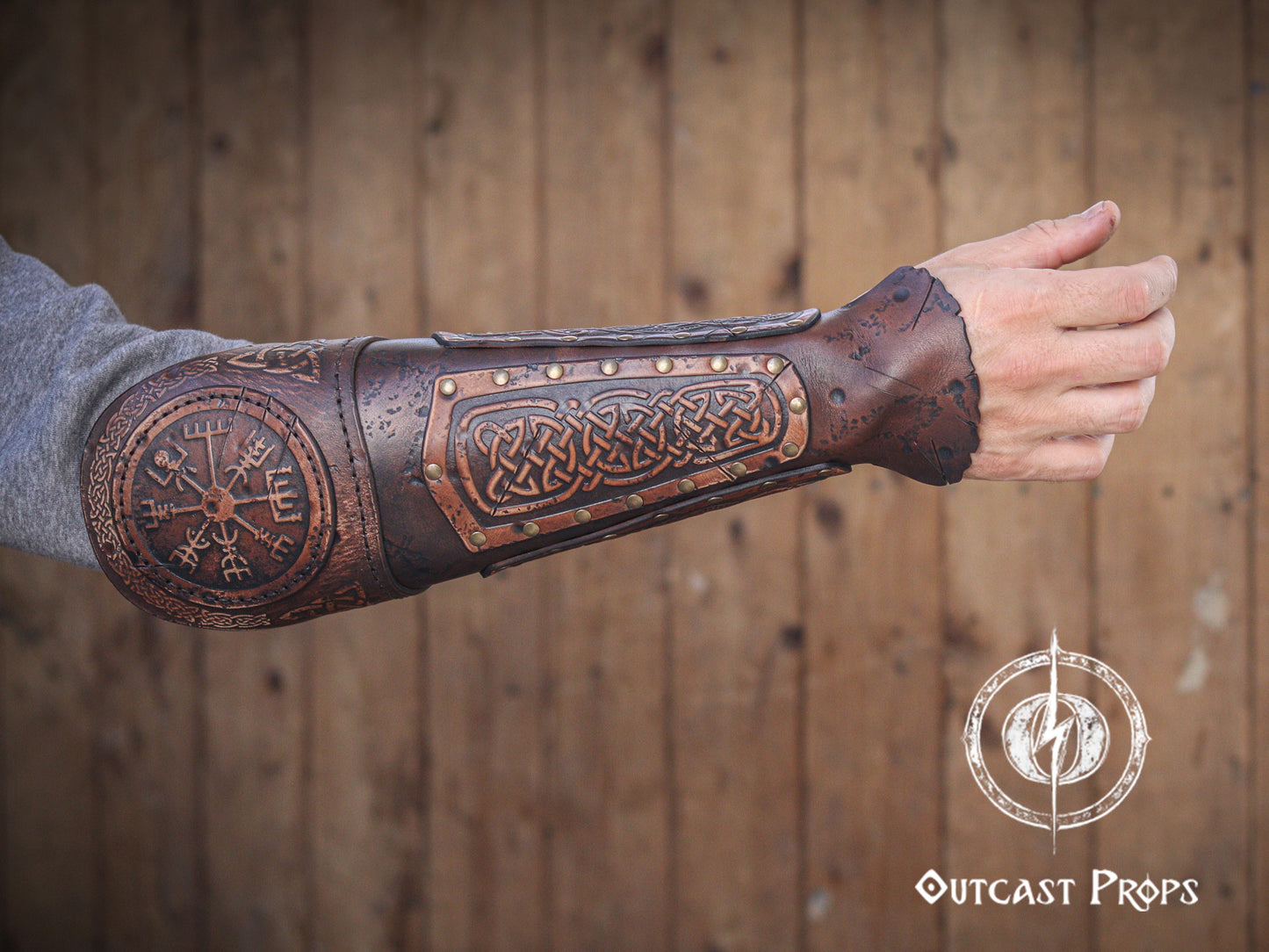 Viking Celtic Leather Sedrik Bracer