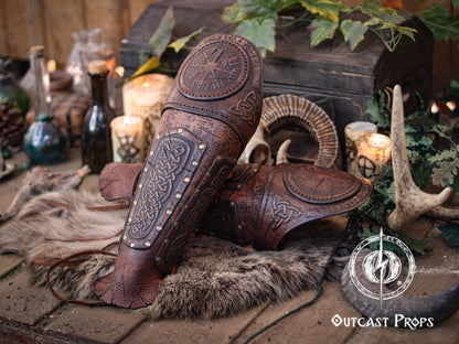 Viking Celtic Leather Sedrik Bracer