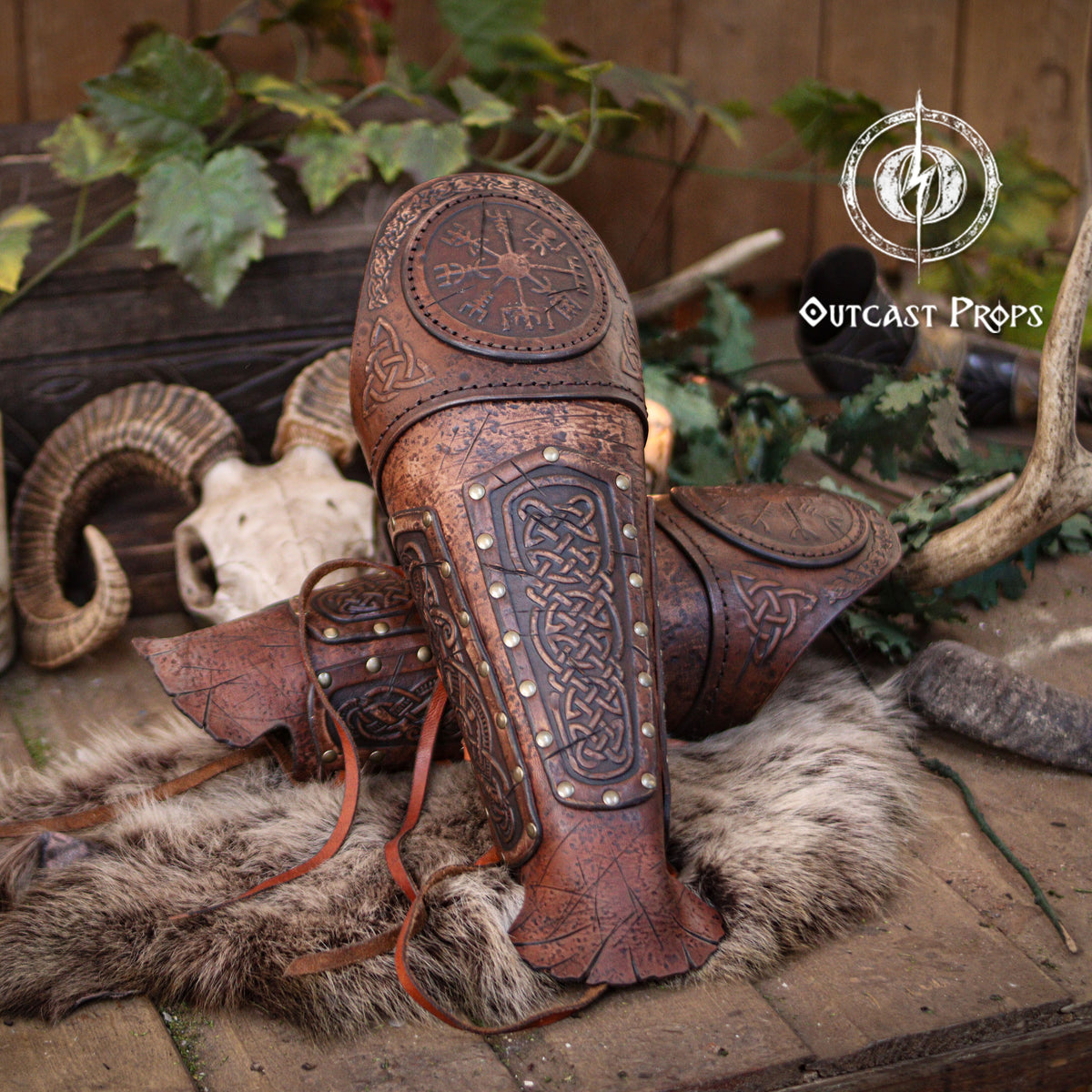 Viking Celtic Leather Sedrik Bracer