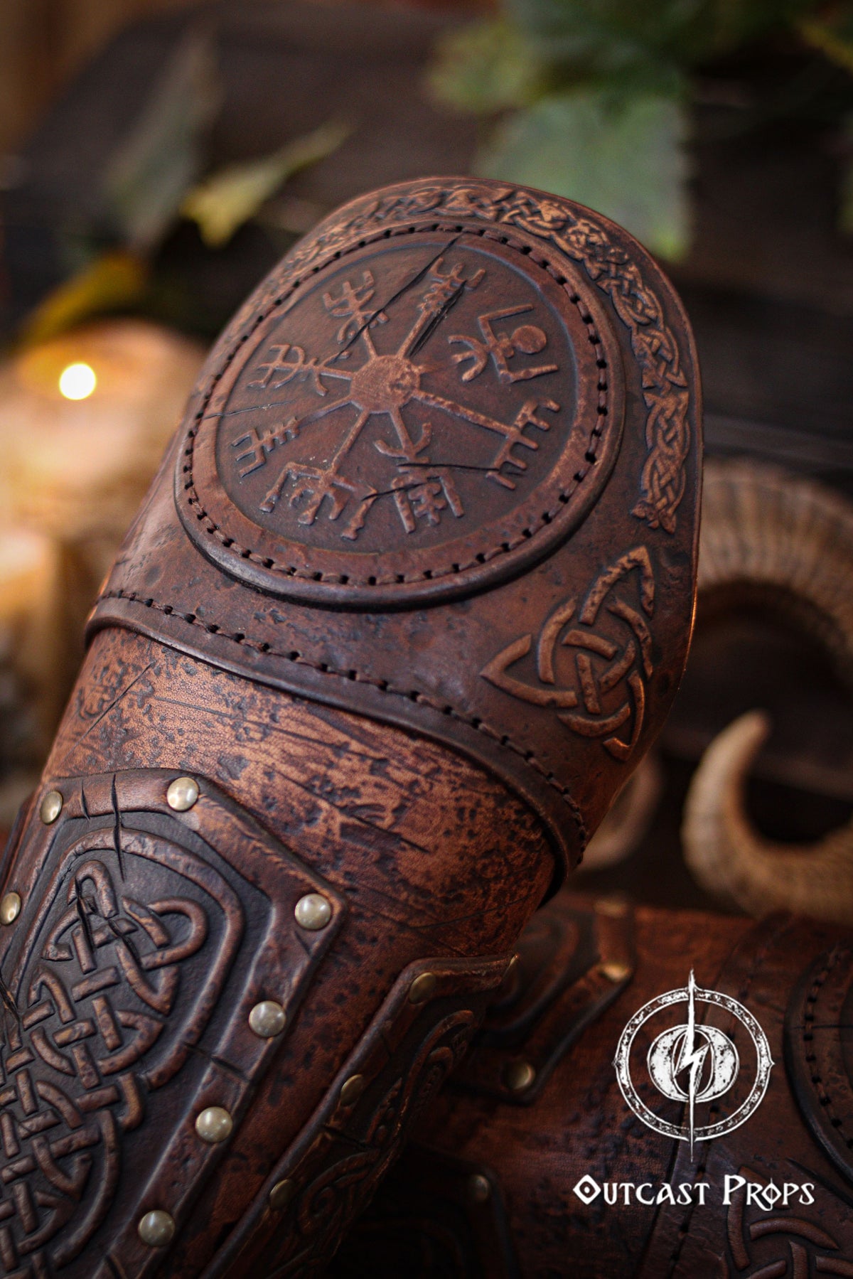 Viking Celtic Leather Sedrik Bracer