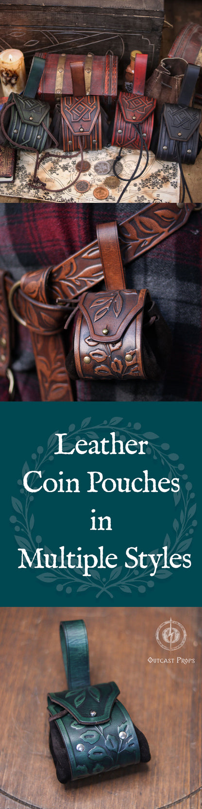 Leather Elven Belt Pouch Renaissance Faire Leaf Pouch LARP Coin Pouch Medieval Belt Bag Fantasy Cosplay Ranger Drawstring Leather Dice Bag