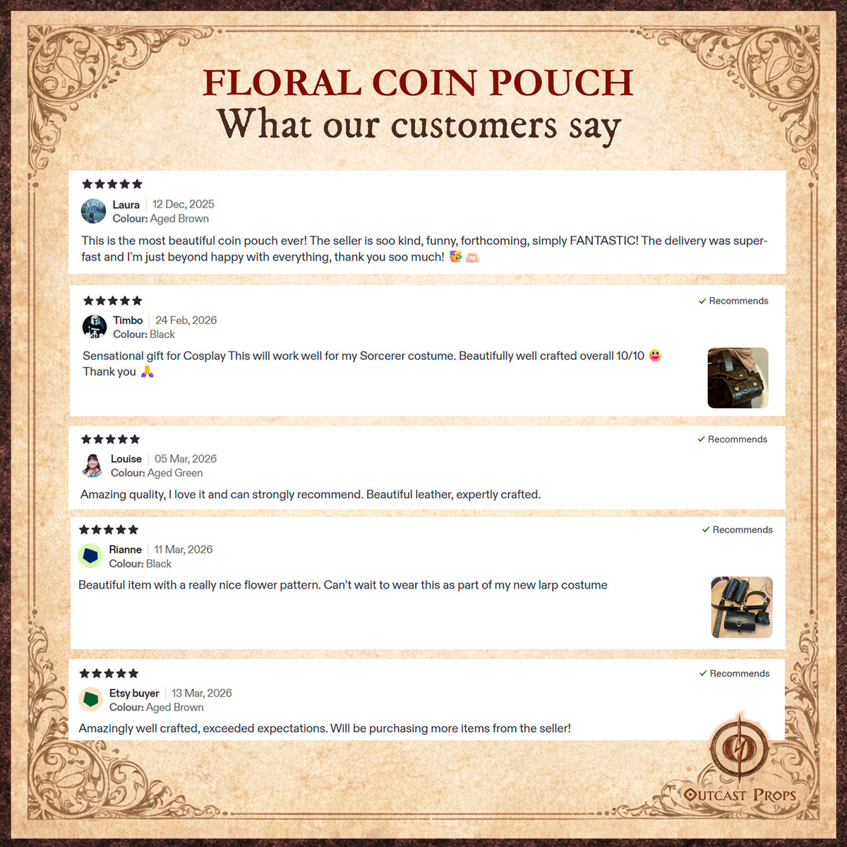 Leather Elven Belt Coin Pouch