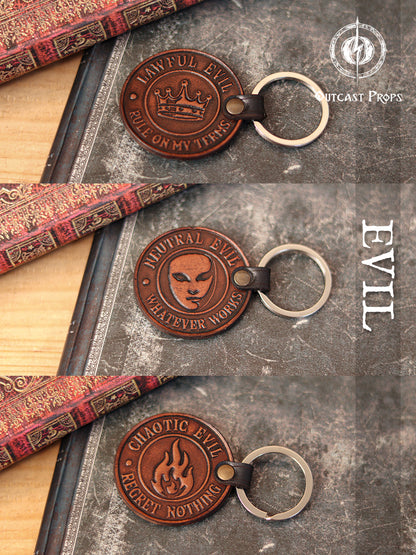 D&D Aligment Leather keyring