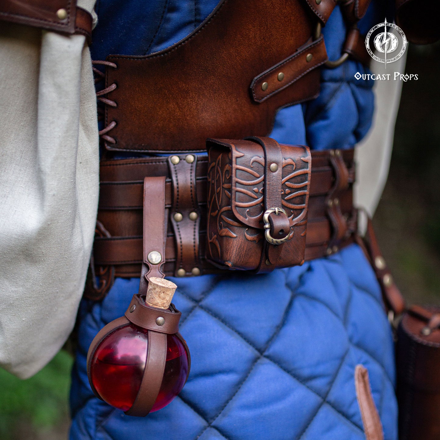 Ornated Tobacco Pouch Small Leather Bag