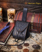 Leather coin pouch with Celtic or Viking embossing, leather jewel belt bag for larp, steampunk, cosplay or fantasy costume.