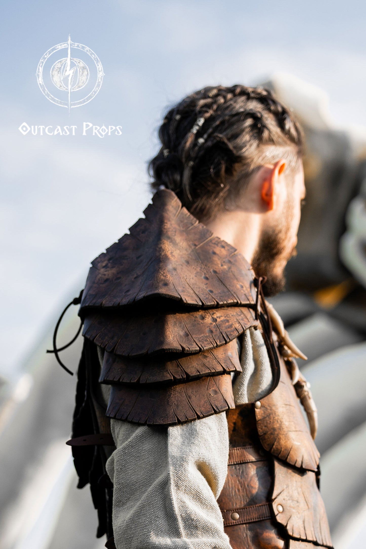 Dragon Scales Leather Shoulder Armor LARP Pauldron Viking Costume Barbarian Armor Set Fantasy Warrior Shoulder Pad Medieval Cosplay