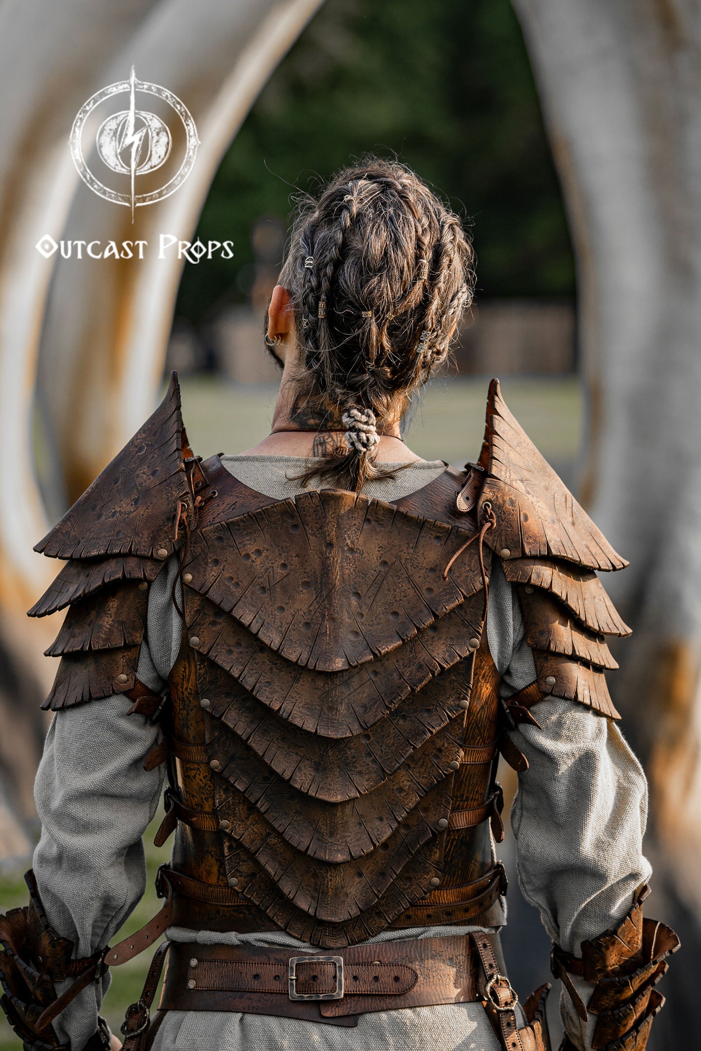 Dragon Scales Leather Shoulder Armor LARP Pauldron Viking Costume Barbarian Armor Set Fantasy Warrior Shoulder Pad Medieval Cosplay