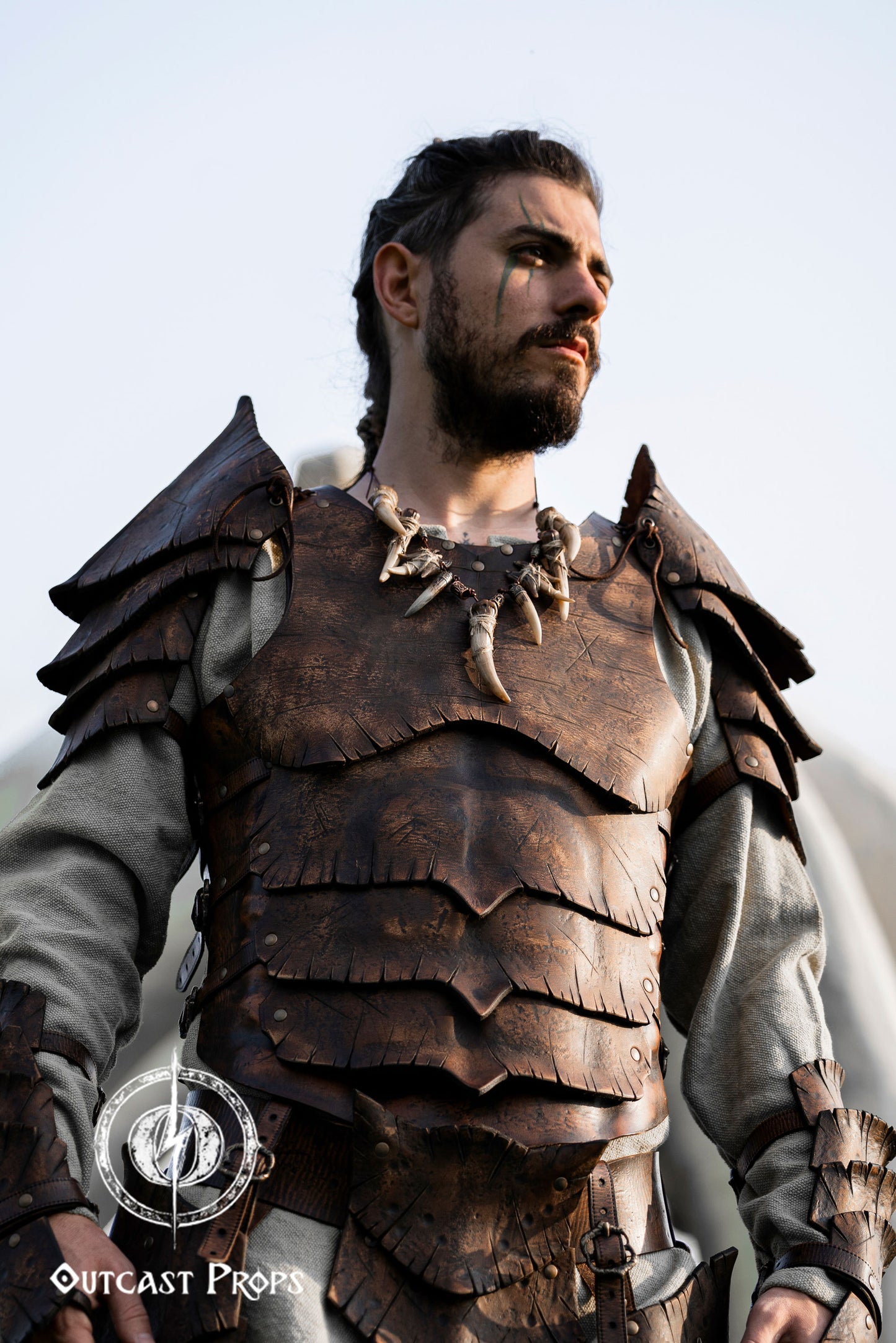 Dragon Scales Leather Shoulder Armor LARP Pauldron Viking Costume Barbarian Armor Set Fantasy Warrior Shoulder Pad Medieval Cosplay