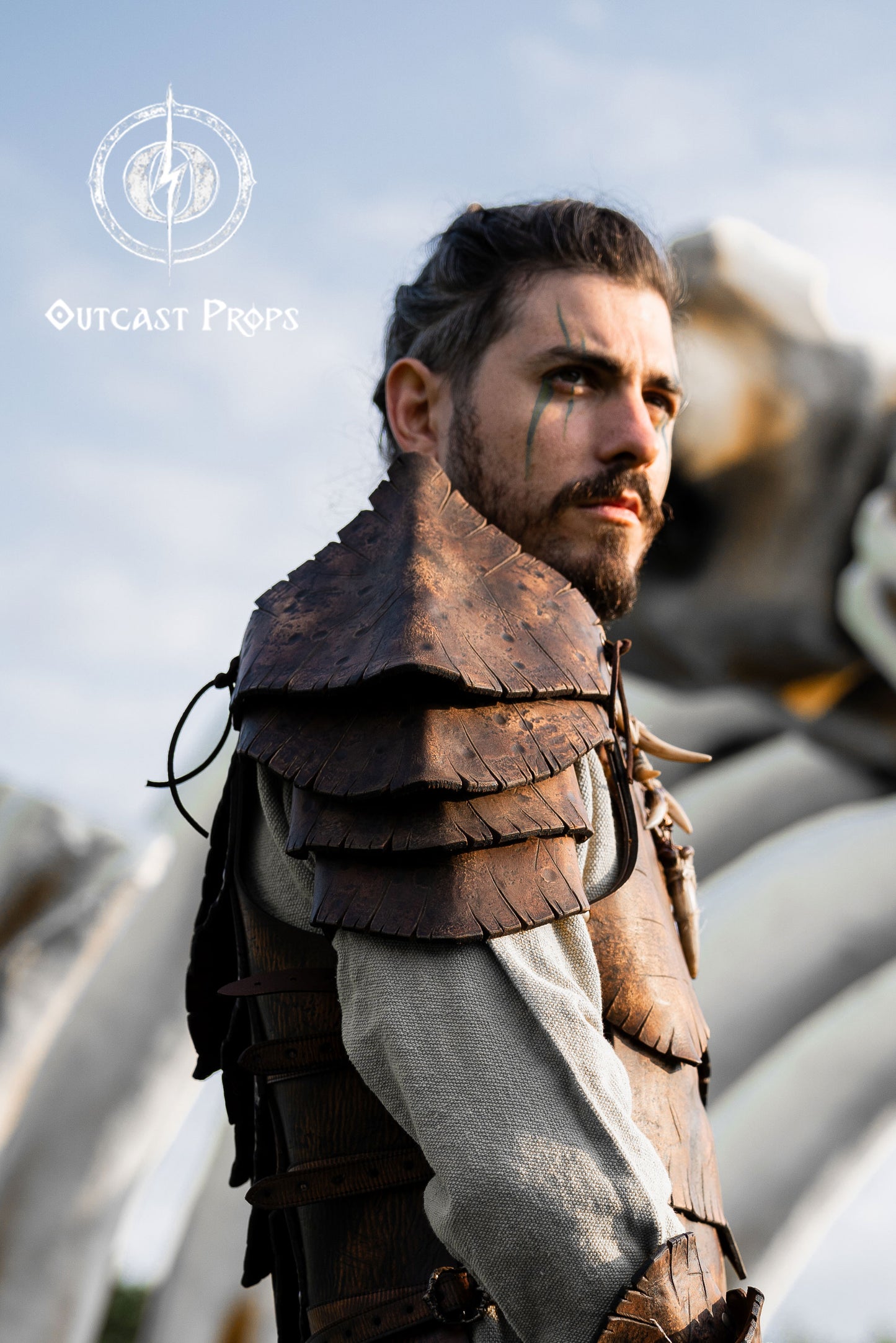 Dragon Scales Leather Shoulder Armor LARP Pauldron Viking Costume Barbarian Armor Set Fantasy Warrior Shoulder Pad Medieval Cosplay