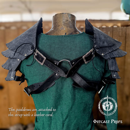 Dragon Scales Leather Shoulder Armor LARP Pauldron Viking Costume Barbarian Armor Set Fantasy Warrior Shoulder Pad Medieval Cosplay