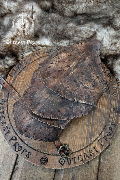 Dragon Scales Leather Shoulder Armor LARP Pauldron Viking Costume Barbarian Armor Set Fantasy Warrior Shoulder Pad Medieval Cosplay