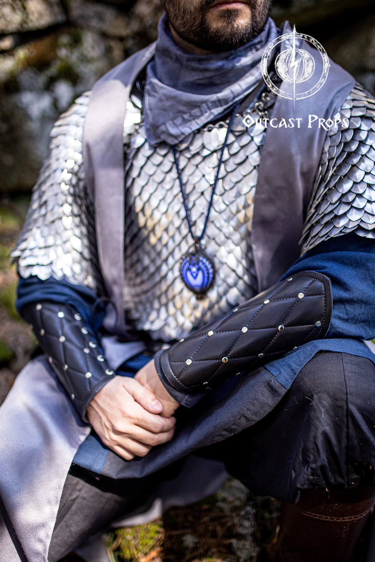 Falken leather bracers for noble costume LARP outfit medieval fantasy accessories for Ren Faire cosplay arm guards for knight character gear