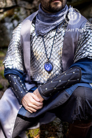 Falken leather bracers for noble costume LARP outfit medieval fantasy accessories for Ren Faire cosplay arm guards for knight character gear