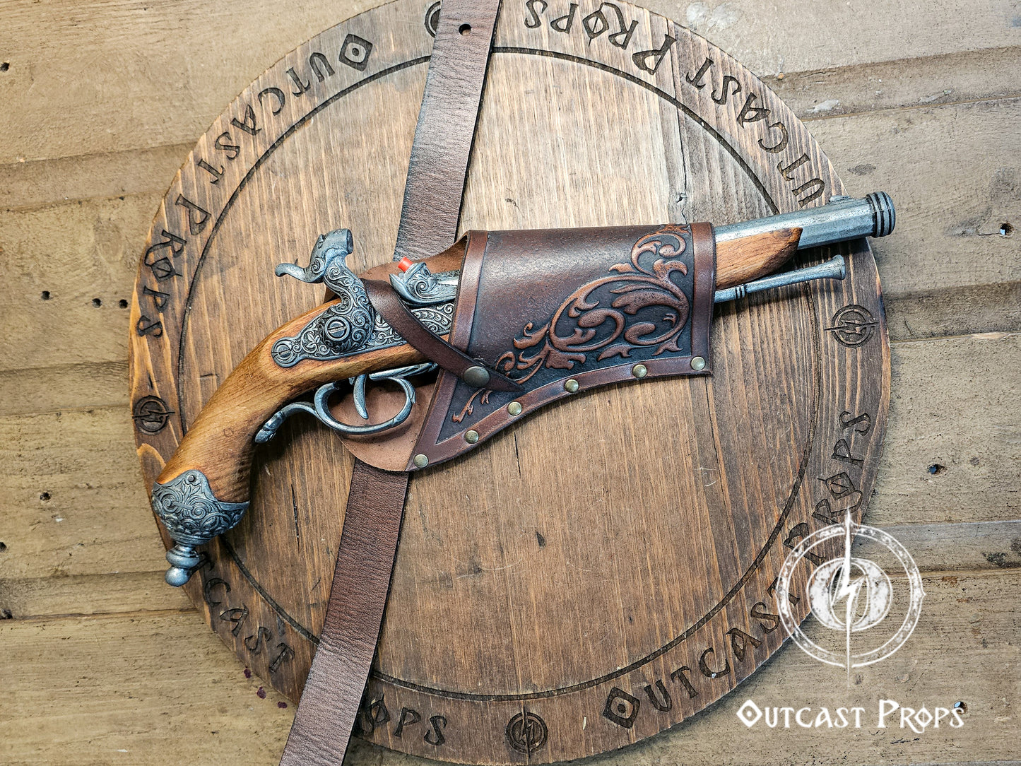 Ornated Leather Flintlock Holster