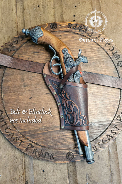 Ornated Leather Flintlock Holster