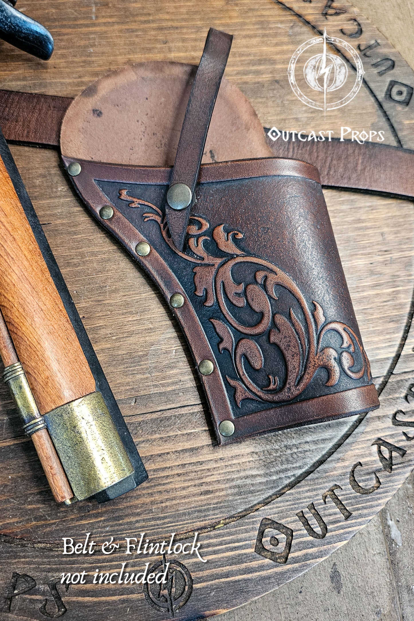Ornated Leather Flintlock Holster