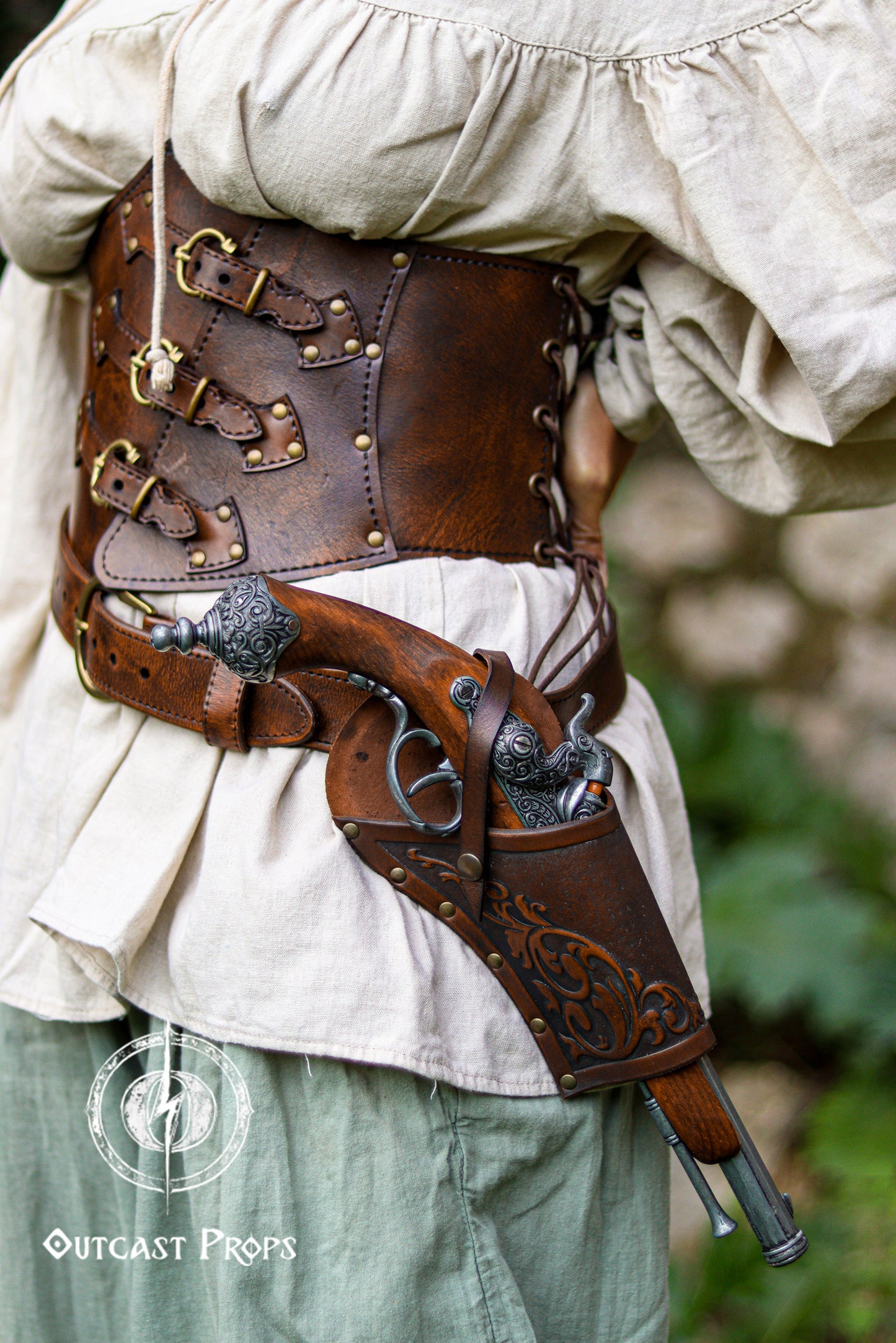 Ornated Leather Flintlock Holster