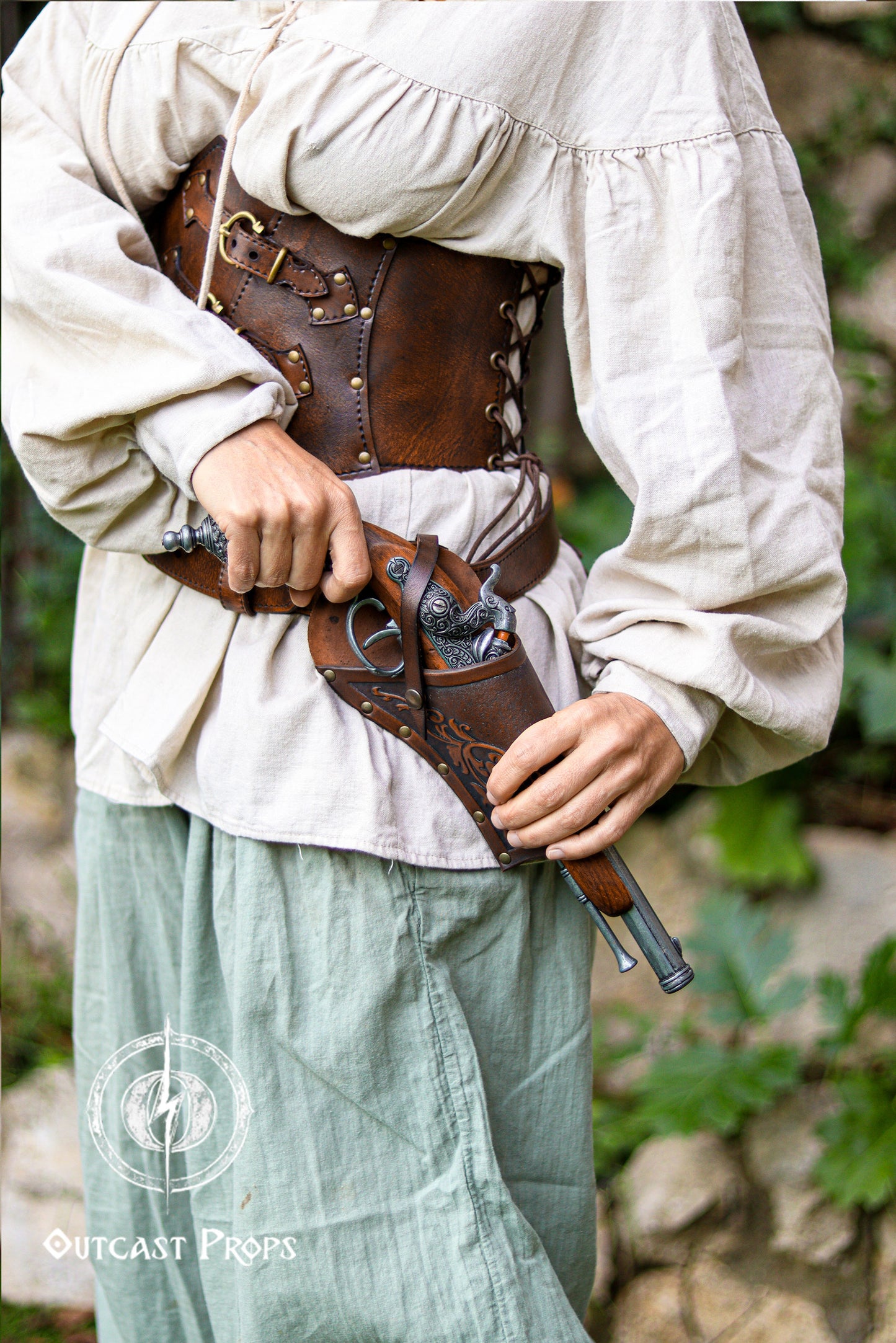 Ornated Leather Flintlock Holster