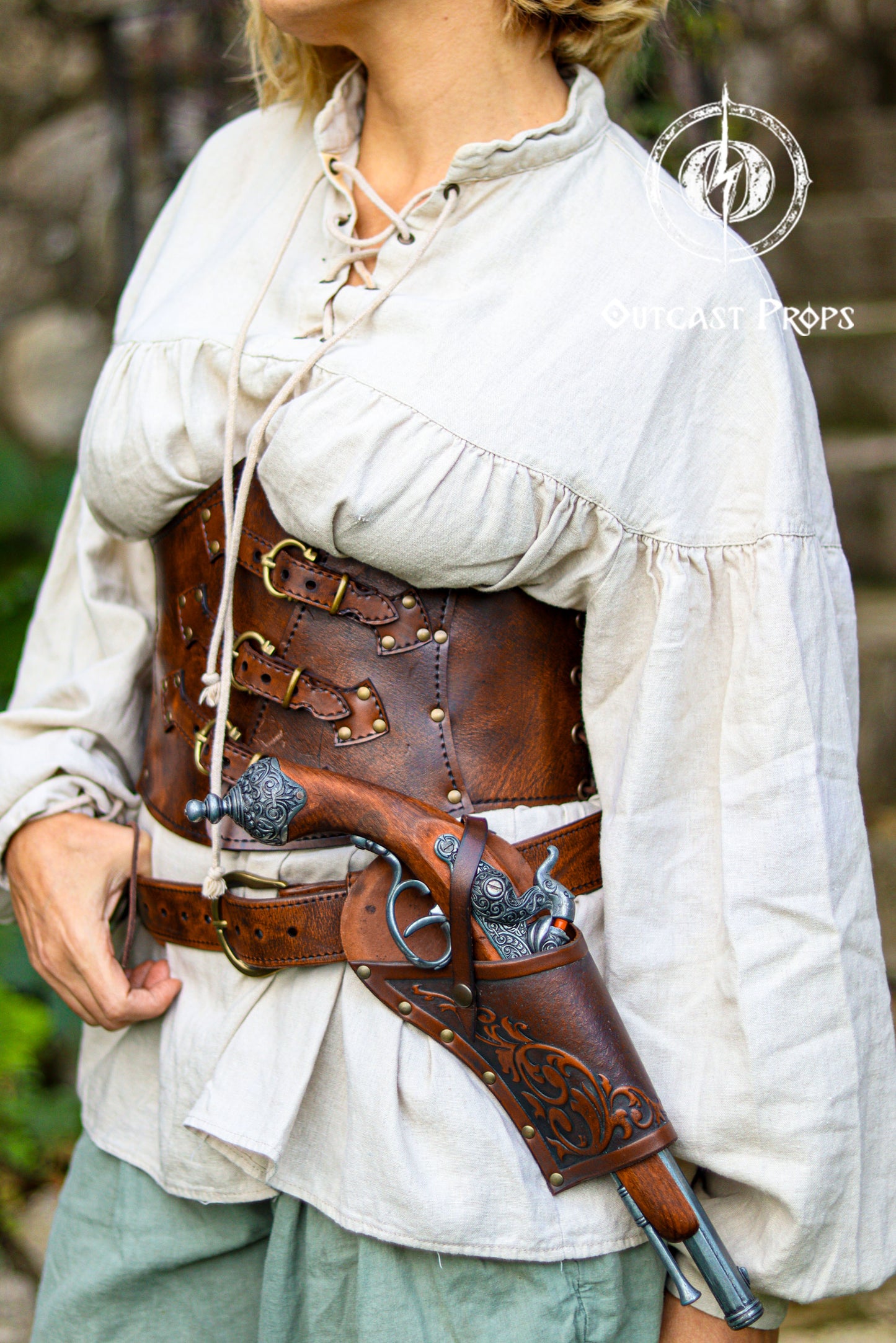 Leather steampunk underbust