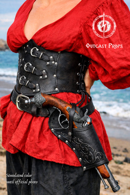 Leather steampunk underbust