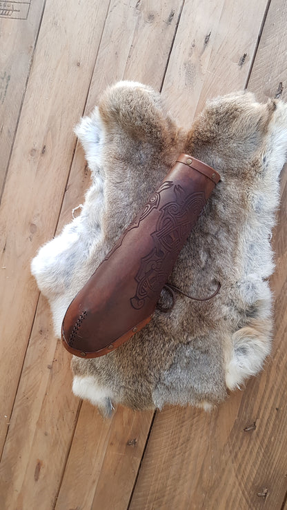 God of war Dragon Viking bracers for larp or Cosplay made of leather to create medieval cosplay or fantasy. Viking warrior.