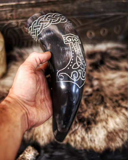 Drinking Horn Mjolnir 28-35cm