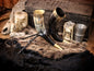 Drinking Horn with Brass Rim 30-35cm & Iron Stand