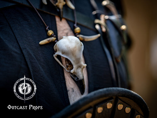 Raven Skull Bone Necklace