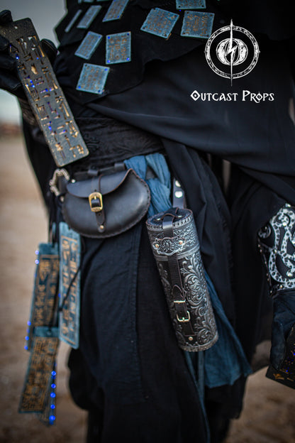 Handmade Leather Belt Bag with pear shape - Versatile, Practical, and Unique medieval purse leather hip bag for LARP and Cosplay