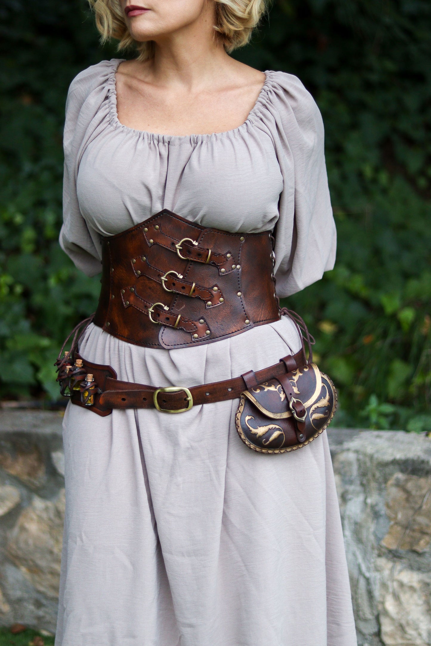 Leather Floral Pear Bag