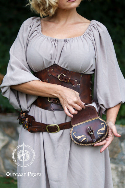 Leather Floral Pear Bag