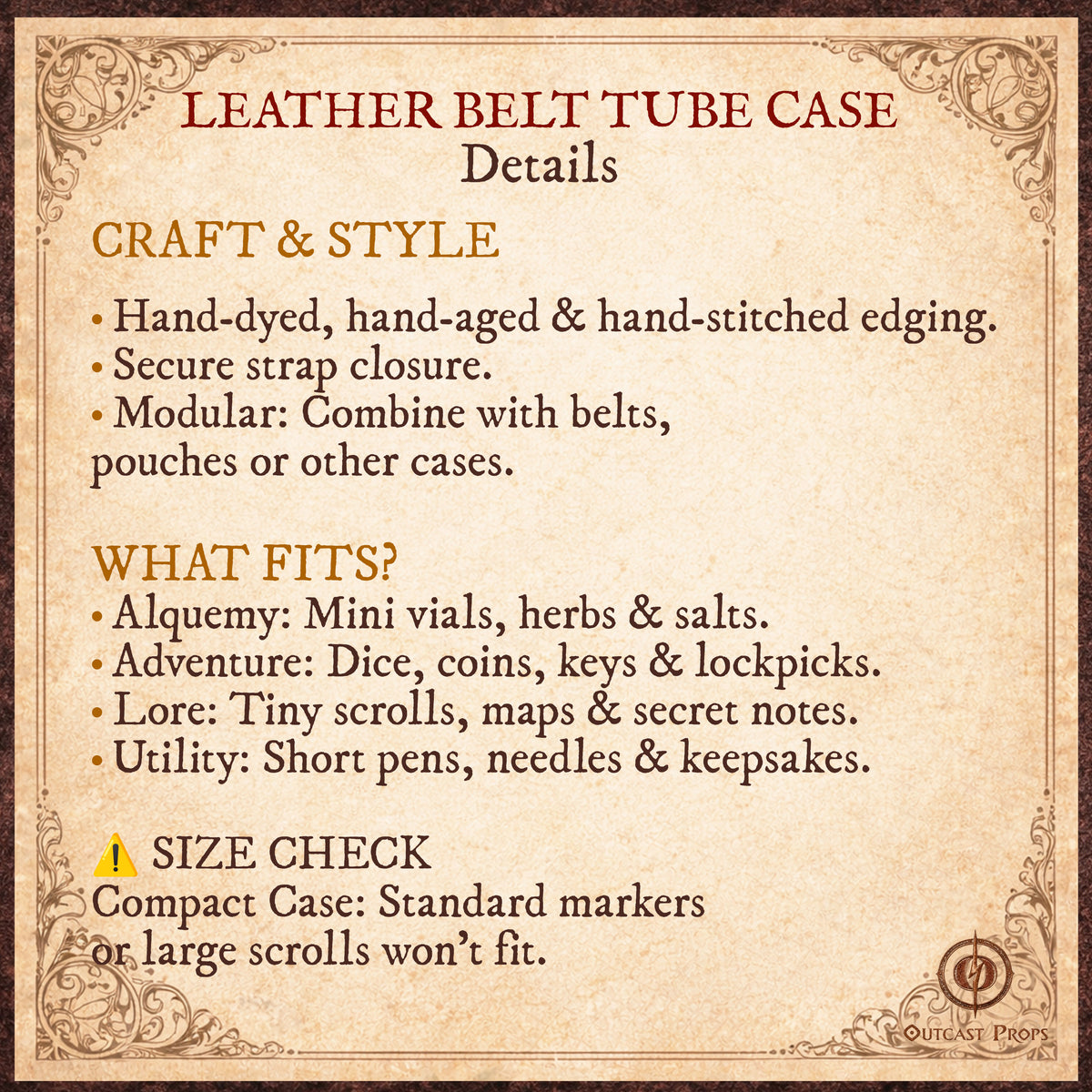 Medieval Leather Belt Tube