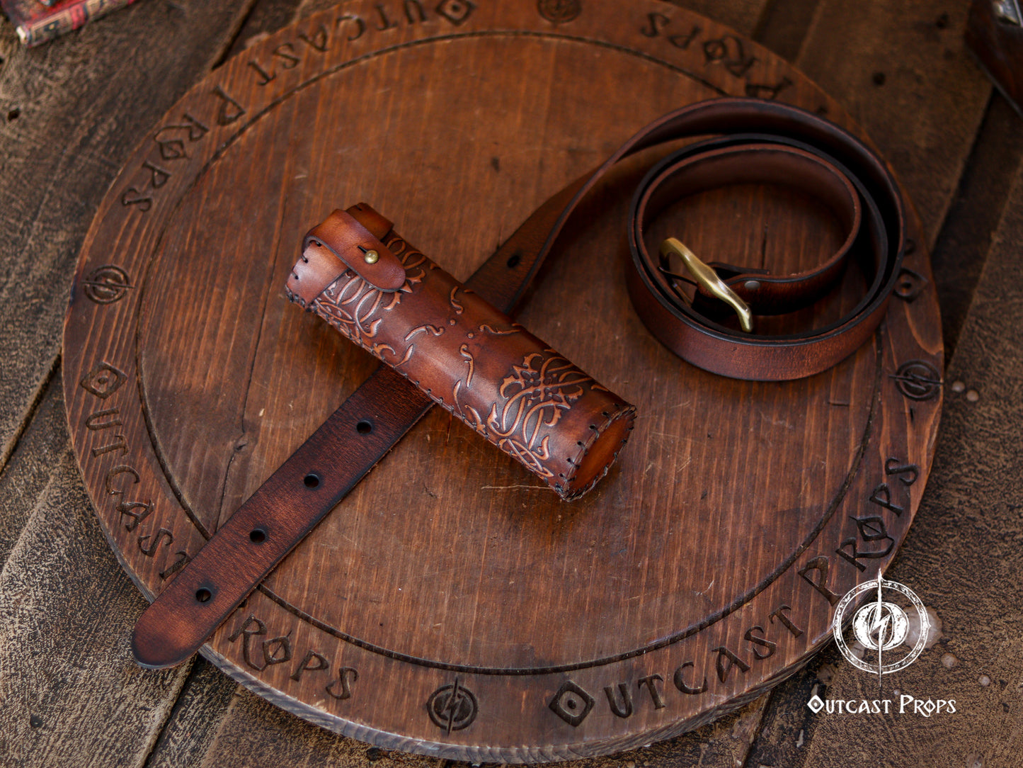 Medieval Leather Belt Tube
