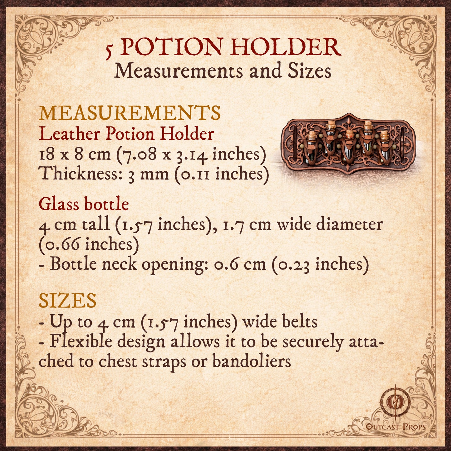 Ornated 5 potion holder