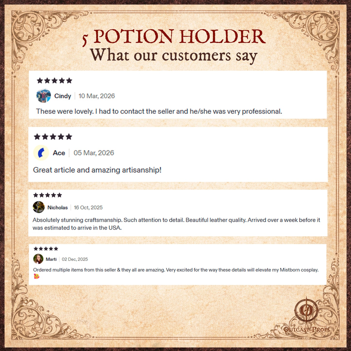 Ornated 5 potion holder