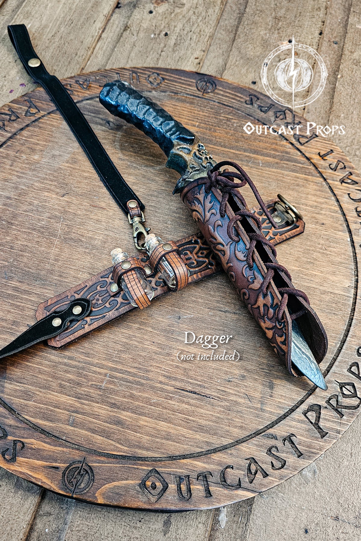 Leather Ornate Dagger Garter Holster