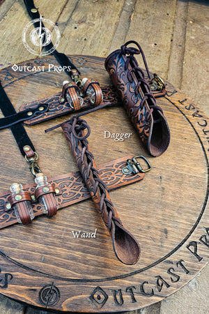 Leather Ornate Dagger Garter Holster