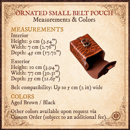 Ornated Tobacco Pouch Small Leather Bag