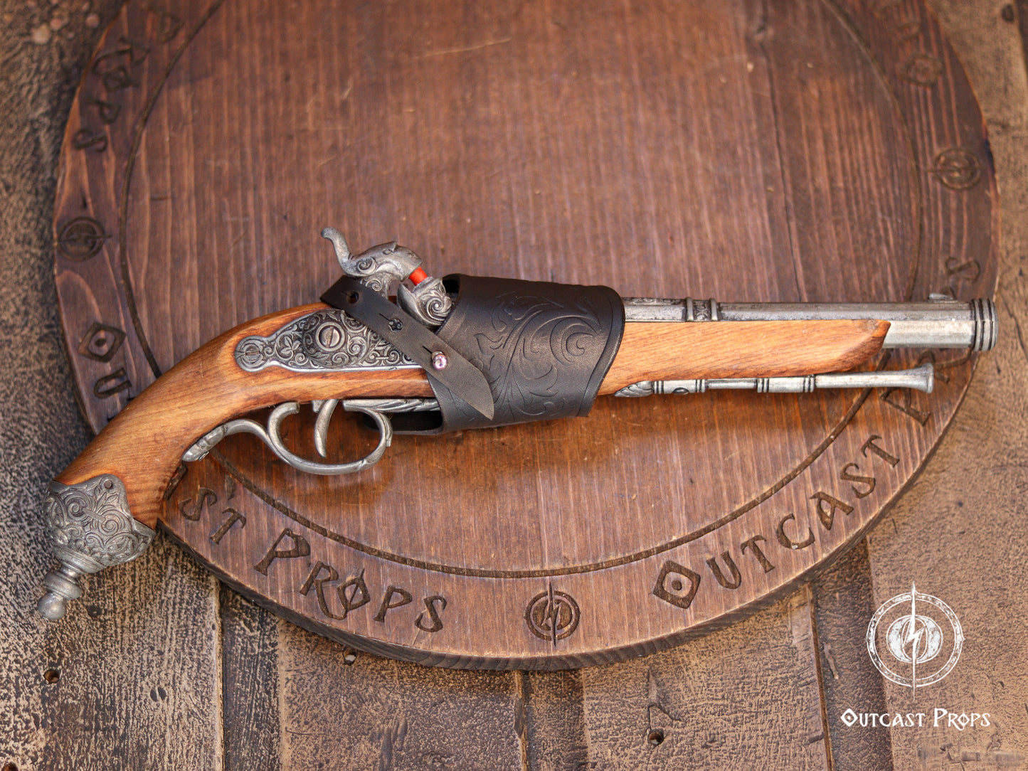 Flintlock Holster or Small Sword Frog (Ornated)