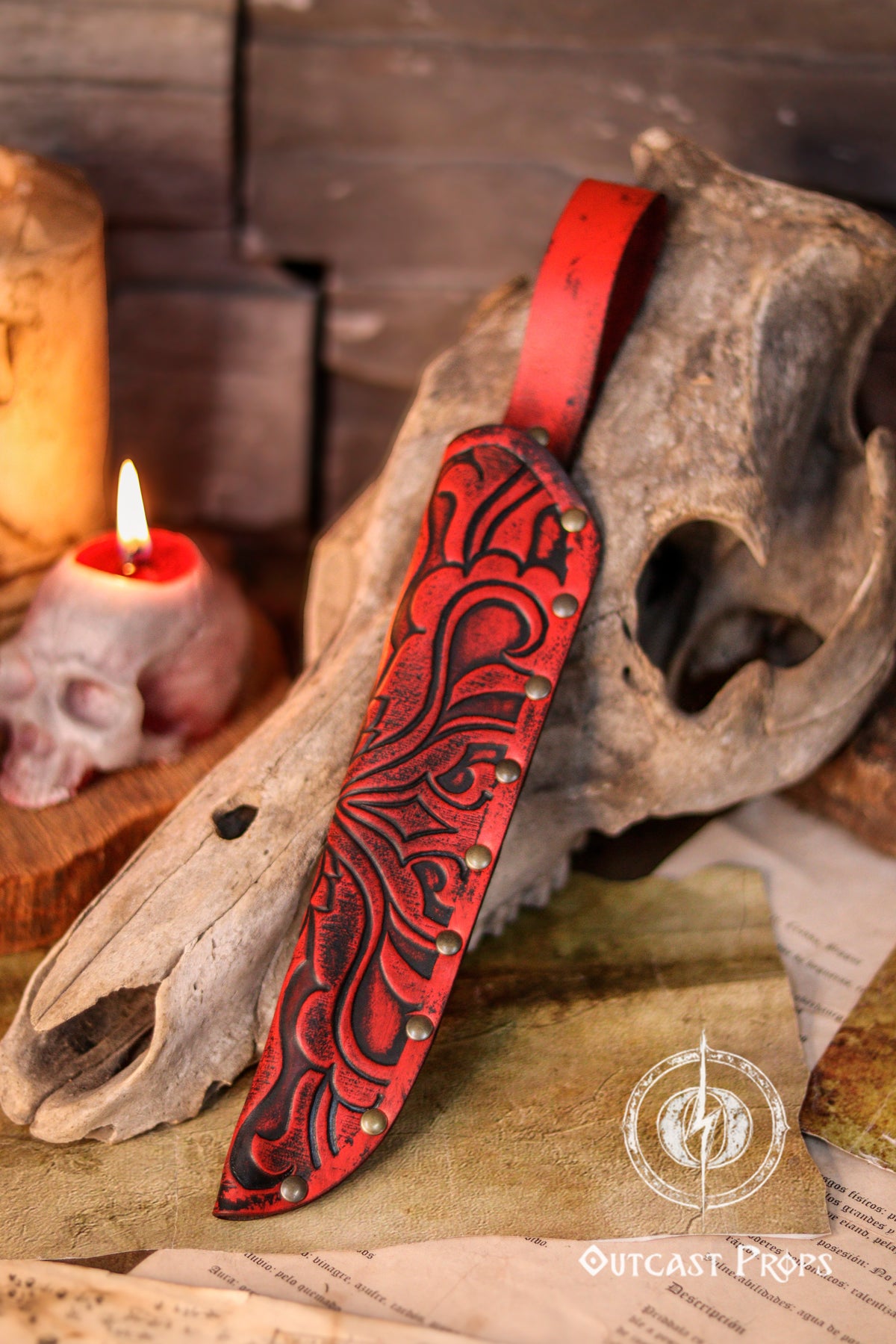 Ornated Wand Holster Rivetted
