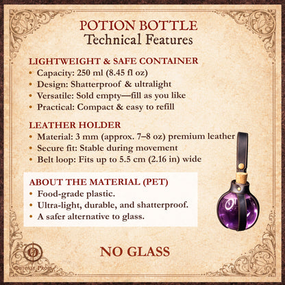 Potion Bottle with Leather Holder - No crystal