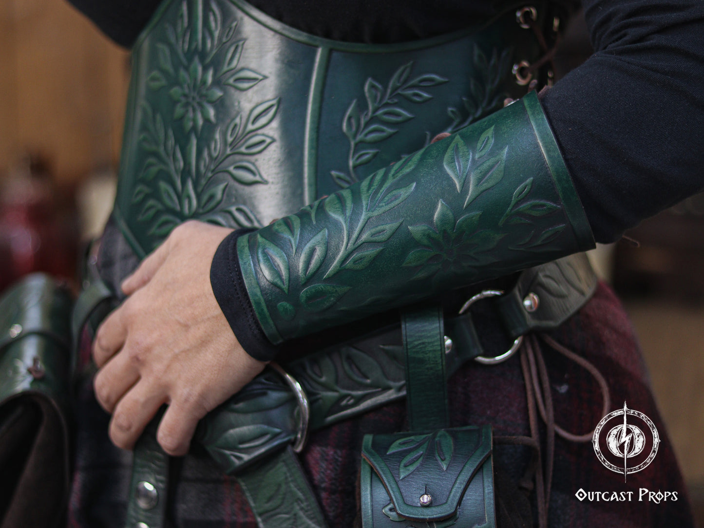 Floral Leather Bracer