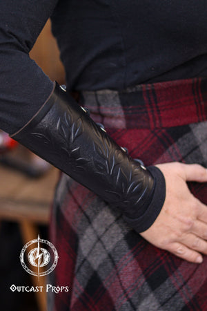 Floral Leather Bracer